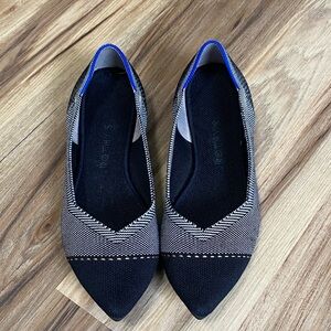 Rothy's Women's Black and white Chevron Flats